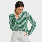 Pulover cu mânecă lungă, în dungi Francisca model casual