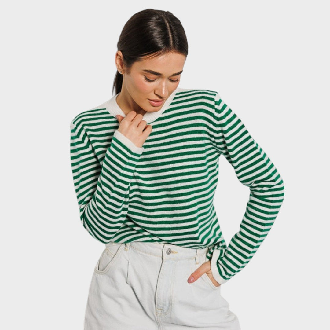 Pulover cu mânecă lungă, în dungi Francisca model casual