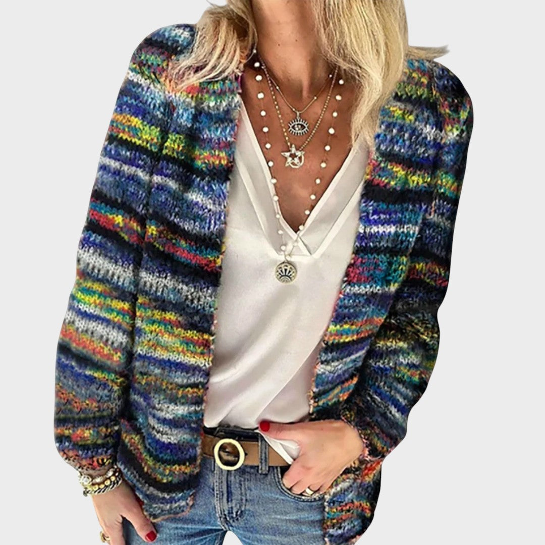 Cardigan multicolor Marília detaliu model