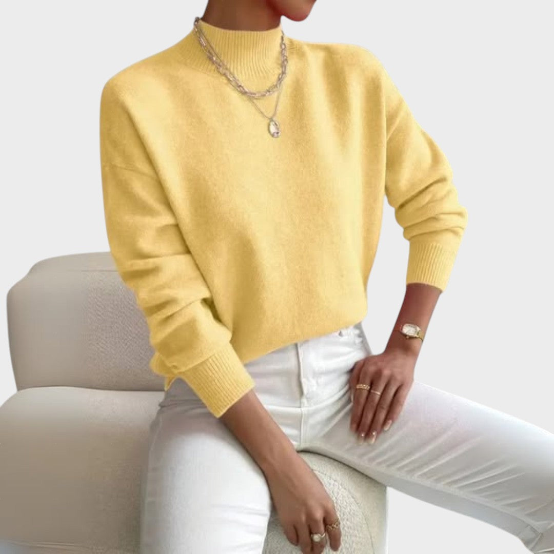 pulover Beatriz detalii croială și material tricot