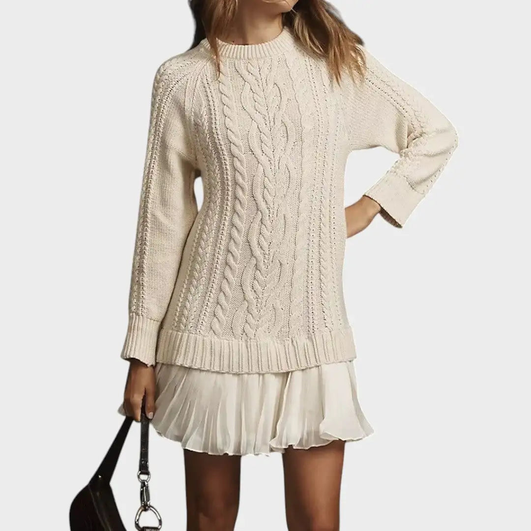 rochie din tricot cu cădere naturală Stefania decolteu subtil