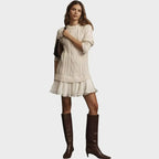rochie din tricot cu cădere naturală Stefania decolteu subtil