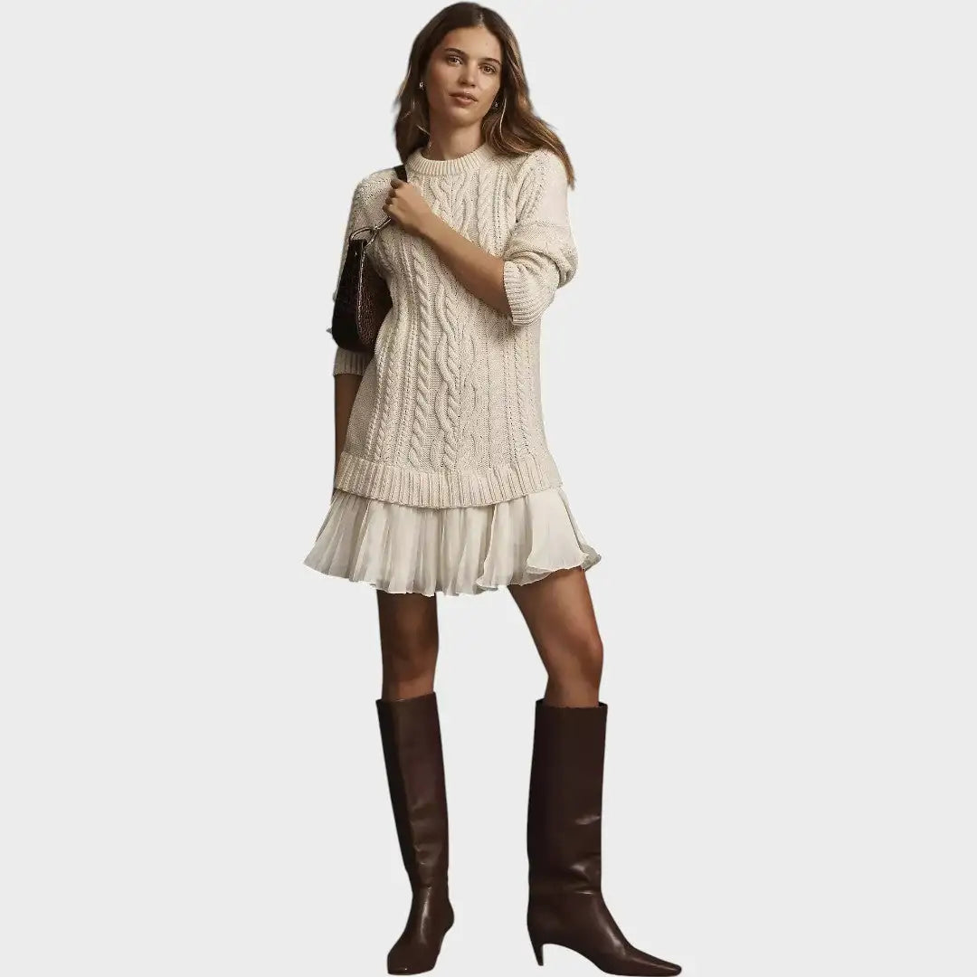 rochie din tricot cu cădere naturală Stefania decolteu subtil
