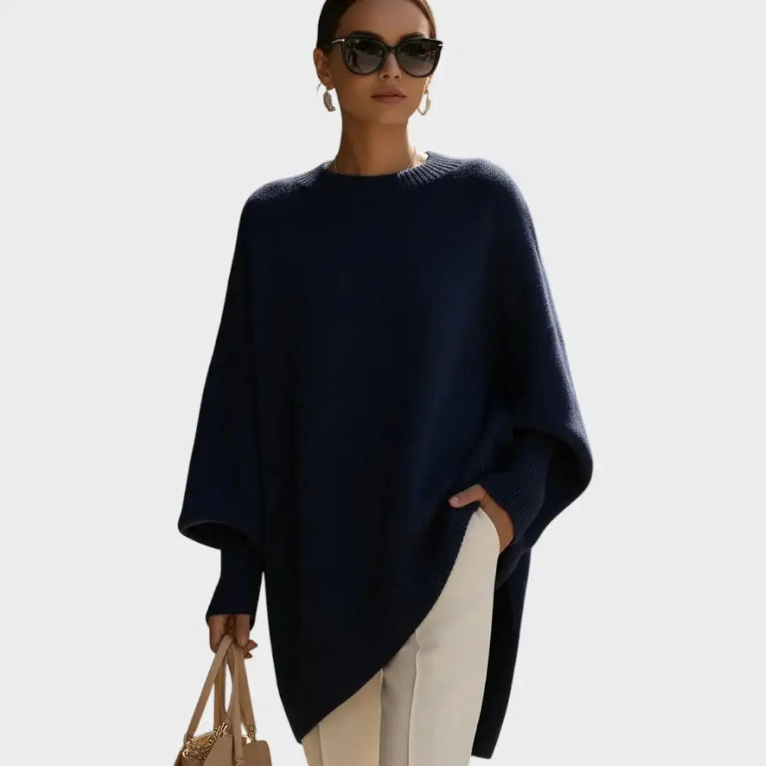 pulover din tricot cu volum la mâneci Cătălina outfit elegant casual