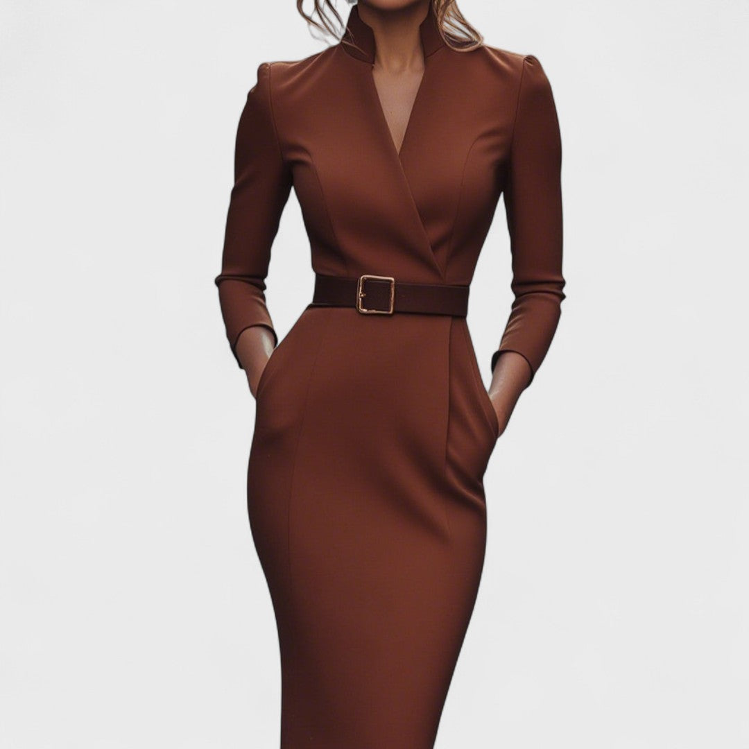 Adriana | Mandarin Luxe – maxi ruha övvel