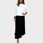 Set pulover și fustă plisată damă Delia elegant