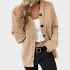 Amélia cardigan din tricot moale cu glugă lateral complet