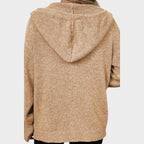 Amélia cardigan din tricot moale cu glugă detaliu cusături