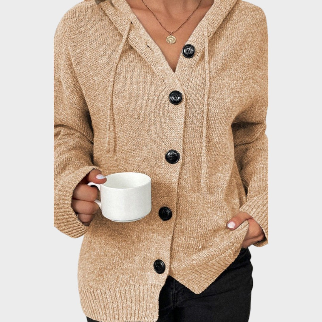 Amélia cardigan din tricot moale cu glugă față