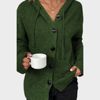 Amélia cardigan din tricot moale cu glugă lateral