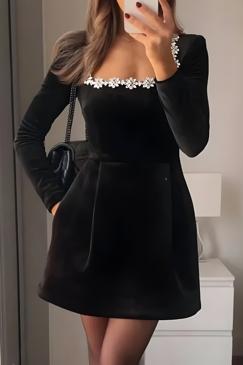 noelle rochie de cocktail clasică din catifea stil modern