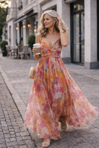 Lena – Virágmintás Maxi Ruha