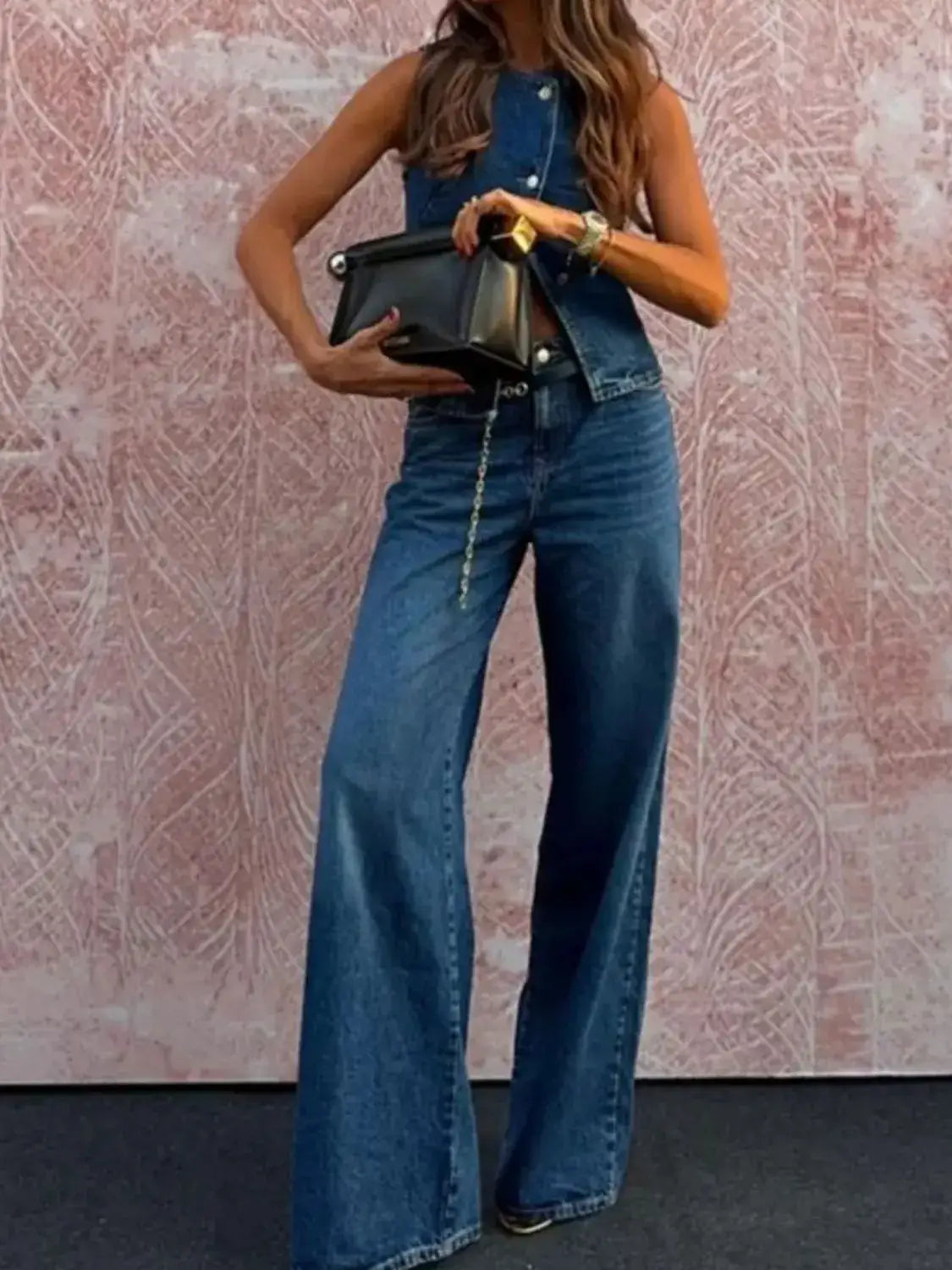 Lota set din denim elegant complet lateral