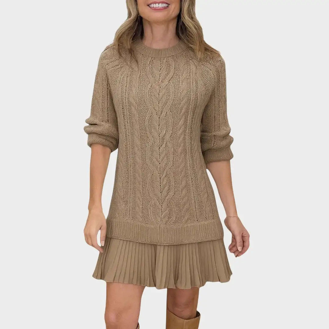 rochie din tricot cu cădere naturală Stefania vedere laterală