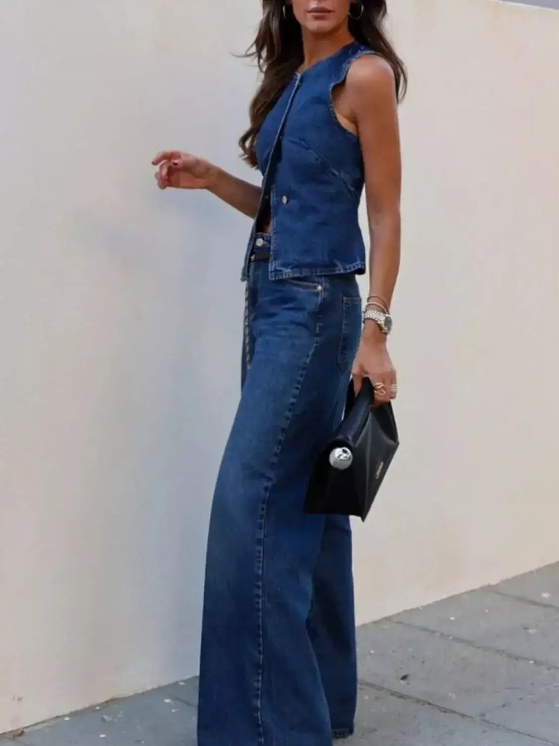 Lota set din denim elegant lateral