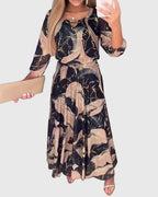 Susan – mintás sifon maxi ruha