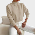 pulover basic din tricot Beatriz culoare gri