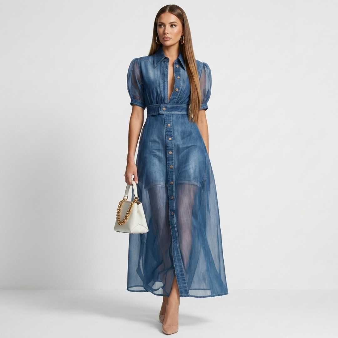zanetta – denim stílusú ruha