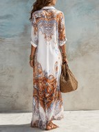 Bernadett – mintás maxi ruha