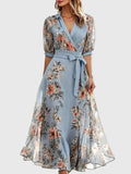 Tímea – virágmintás midi ruha