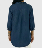 Lucía | Laza denim blúz V-nyakkal