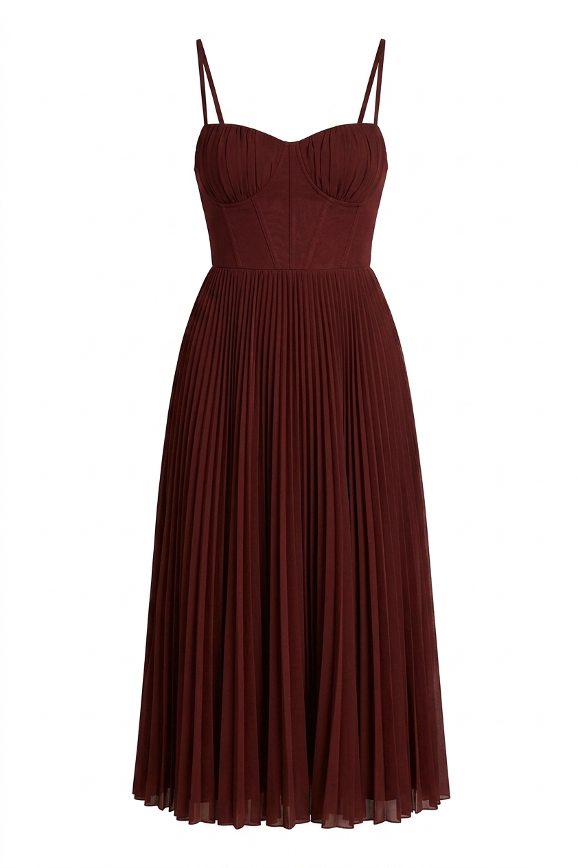 Jasmin – Pliszírozott Bustier Maxi Ruha