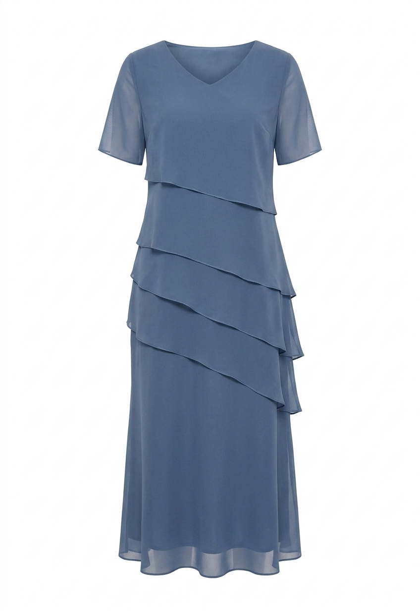 Bianca – Réteges Chiffon Midi Ruha