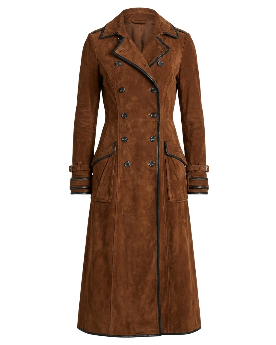 Nathalie – Suede Trench Coat