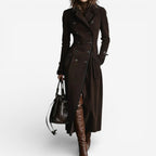 Andreea | Velúr hatású trench kabát
