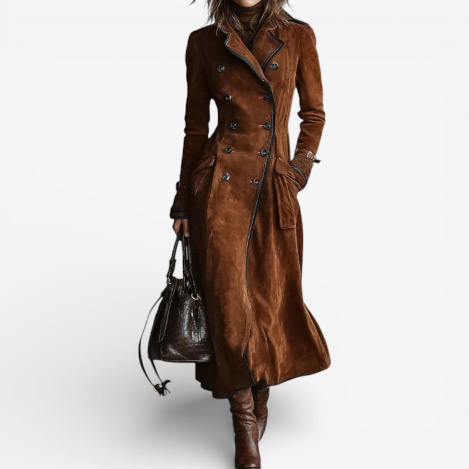 Andreea | Velúr hatású trench kabát