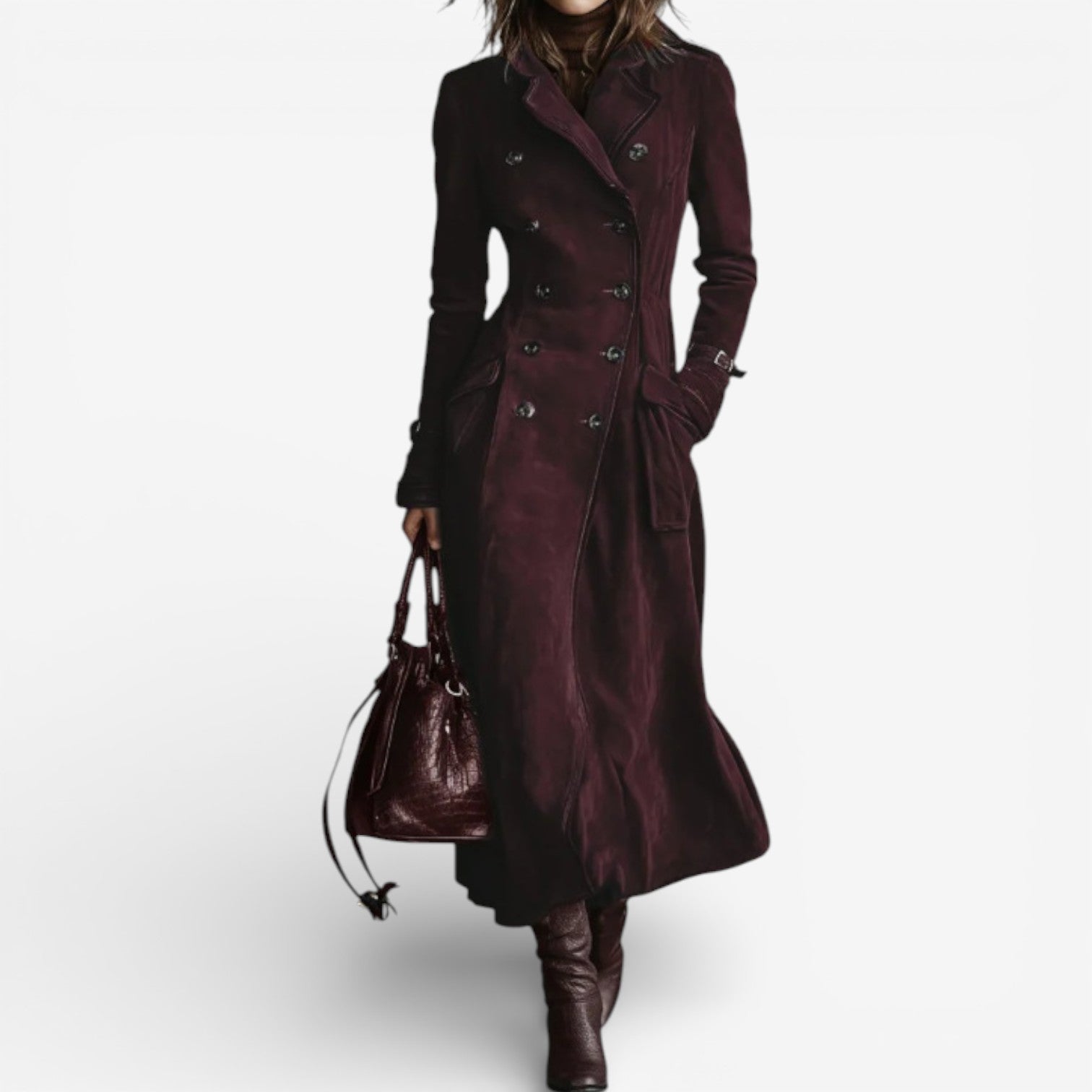 Andreea | Velúr hatású trench kabát
