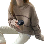 Emily Pulover Cald de Tricot pentru Femei Stil Modern detaliu material