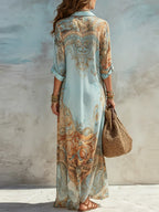 Bernadett – mintás maxi ruha