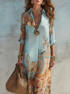 Bernadett – mintás maxi ruha
