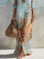 Bernadett – mintás maxi ruha