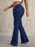 jeans evazați cu buzunare detaliu buzunare