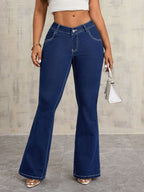 jeans evazați cu buzunare vedere frontală