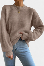elara pulover din tricot cu mâneci bufante vedere frontală