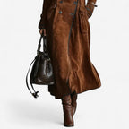 Andreea | Velúr hatású trench kabát