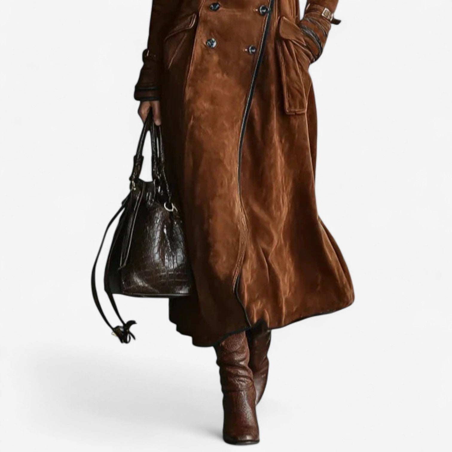 Andreea | Velúr hatású trench kabát