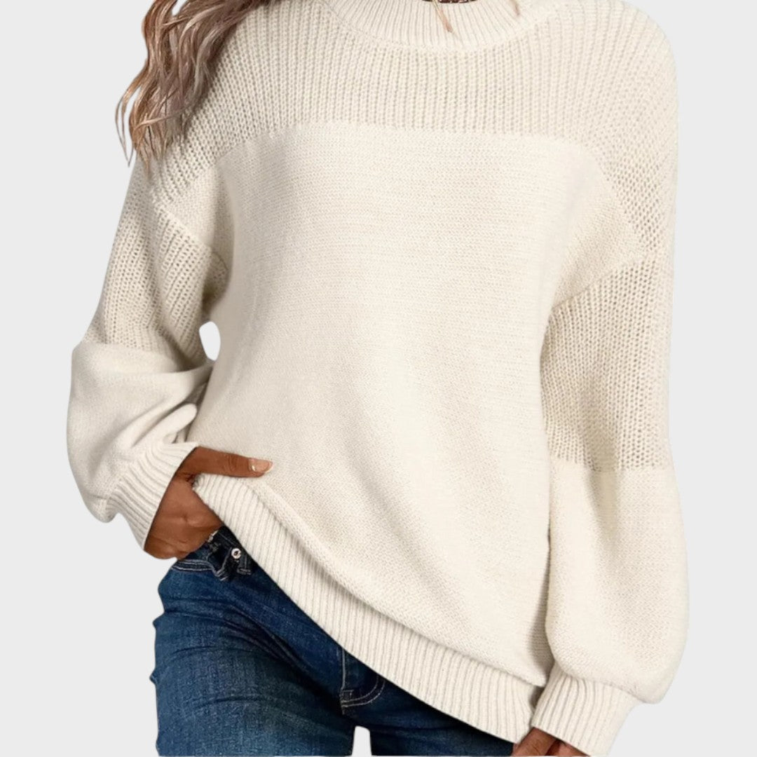 pulover tricotat lejer Carol outfit relaxat de toamnă