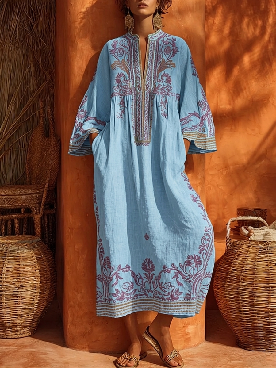 Adrienn – virágmintás boho maxi ruha