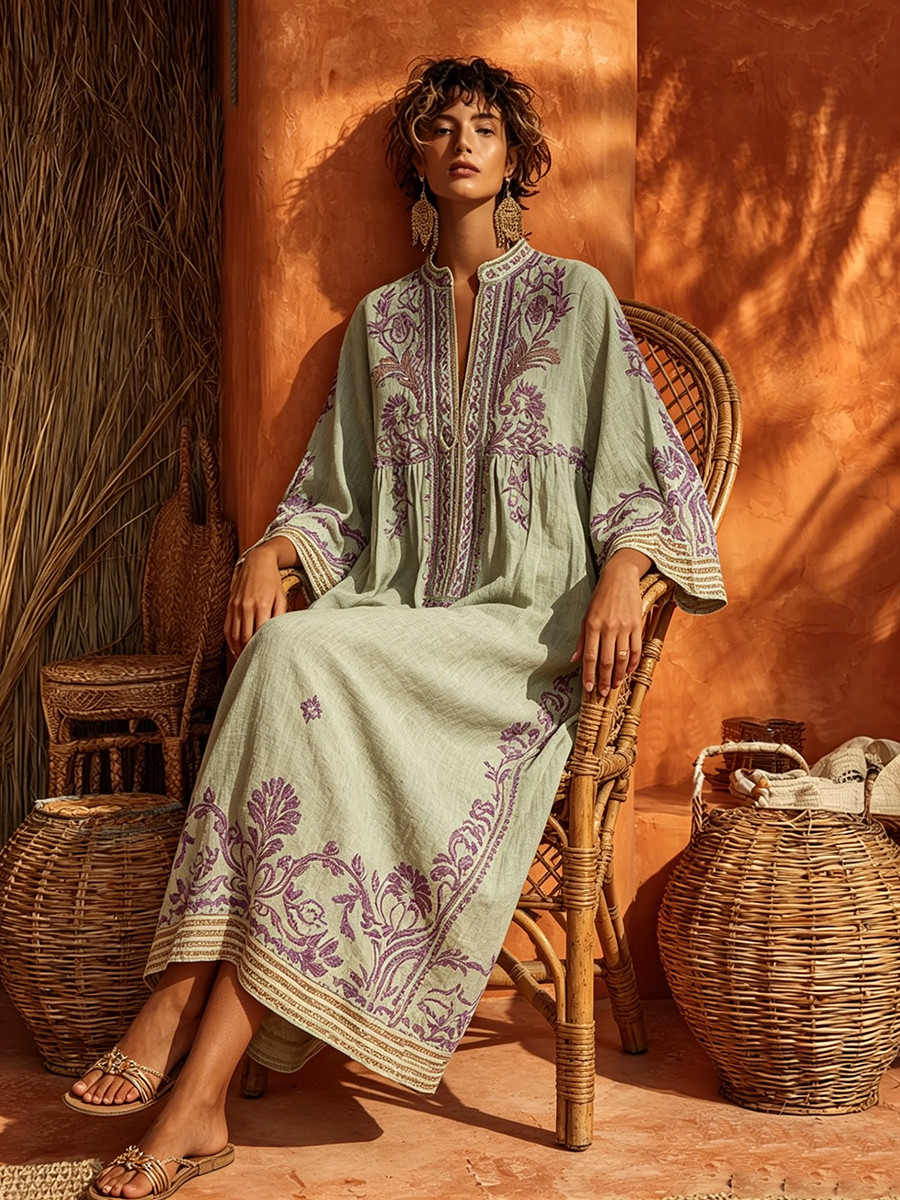Adrienn – virágmintás boho maxi ruha