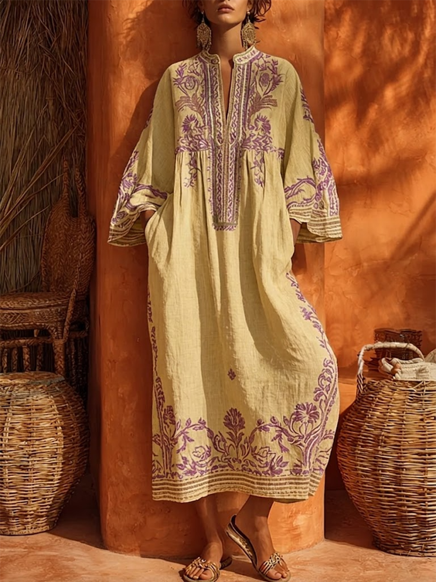 Adrienn – virágmintás boho maxi ruha